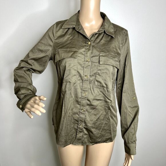 Michael Kors Tops - Michael Kors Army Green Button Down Shirt
